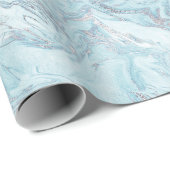 Ice Blue Silver Marble Glitz Geschenkpapier (Rolleneckpunkt)