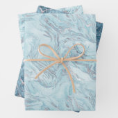 Ice Blue Silver Marble Glitz Geschenkpapier Set (Beispiel)