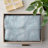 Ice Blue Silver Marble Glitz Seidenpapier (Geschenk)