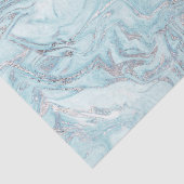 Ice Blue Silver Marble Glitz Seidenpapier (Detail)