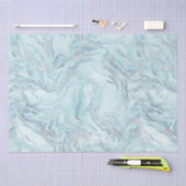 Ice Blue Silver Marble Glitz Seidenpapier (Handwerk)