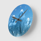 Ice Blue Sky Runde Wanduhr (Winkel)