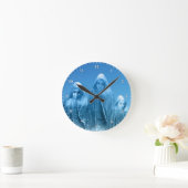 Ice Blue Sky Runde Wanduhr (Zuhause)