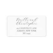 Ice Blue Snowflake Elegante Winterhochzeit Adressaufkleber (Vorne)