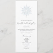 Ice Blue Snowflake Elegante Winterhochzeit Programm (Vorderseite)