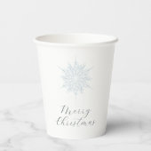 Ice Blue Snowflake Frohe Weihnachten Party Pappbecher (Rückseite)
