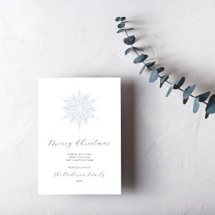 Ice Blue Snowflake Frohe Weihnachtsfamilie Foto Feiertagskarte