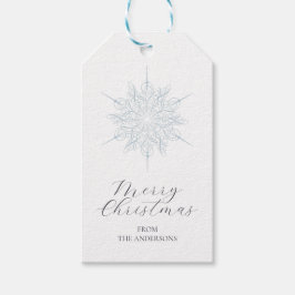 Ice Blue Snowflake Frohe Weihnachtsfamilie Name Geschenkanhänger