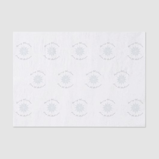 Ice Blue Snowflake Frohe Weihnachtsfamilie Name Seidenpapier (Vorderseite)