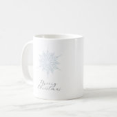 Ice Blue Snowflake Frohe Weihnachtsfeier Tasse (Vorderseite Links)