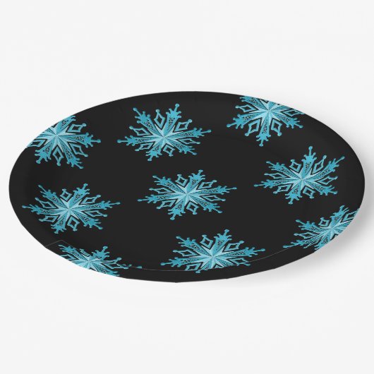 Ice Blue Snowflake Holiday Paper Teller (Schrägansicht)
