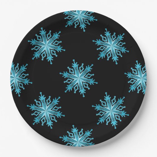 Ice Blue Snowflake Holiday Paper Teller (Vorderseite)