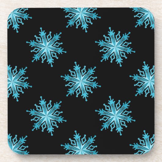 Ice Blue Snowflake Holiday Untersetzer (Vorderseite)