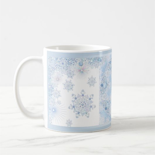 Ice Blue Snowflake Kaffeetasse (Links)