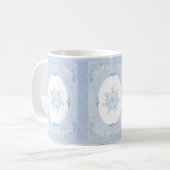 Ice Blue Snowflake Kaffeetasse (Vorderseite Links)