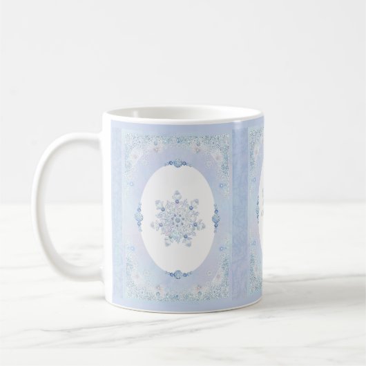 Ice Blue Snowflake Kaffeetasse (Links)