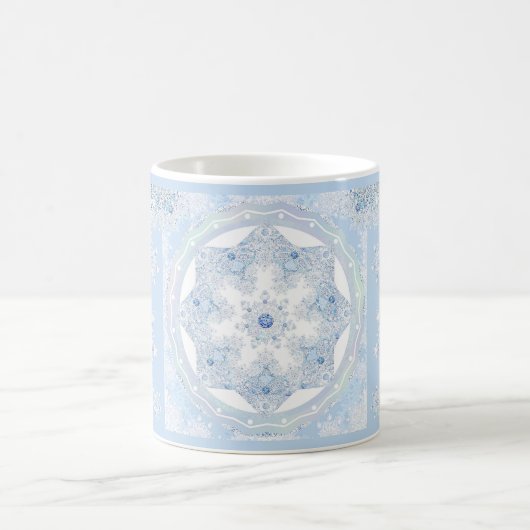 Ice Blue Snowflake Kaffeetasse (Mittel)
