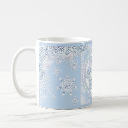 Ice Blue Snowflake Kaffeetasse (Links)