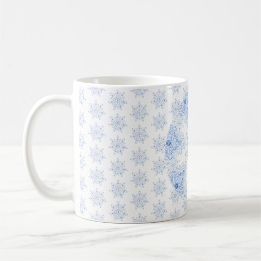 Ice Blue Snowflake Kaffeetasse (Links)
