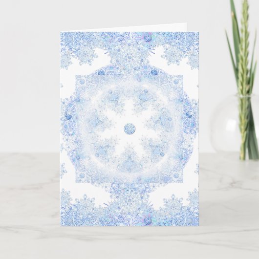 Ice Blue Snowflake Karte (Vorderseite)