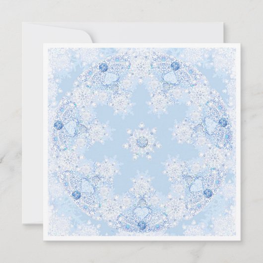 Ice Blue Snowflake Karte (Vorderseite)