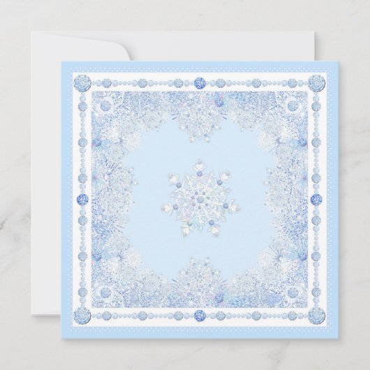 Ice Blue Snowflake Karte (Vorderseite)
