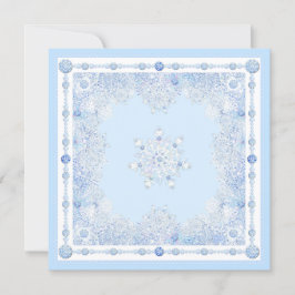 Ice Blue Snowflake Karte