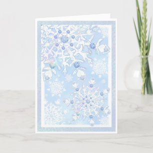Ice Blue Snowflake Karte