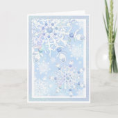 Ice Blue Snowflake Karte (Vorderseite)