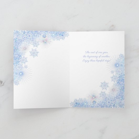 Ice Blue Snowflake Karte (Innenseite)