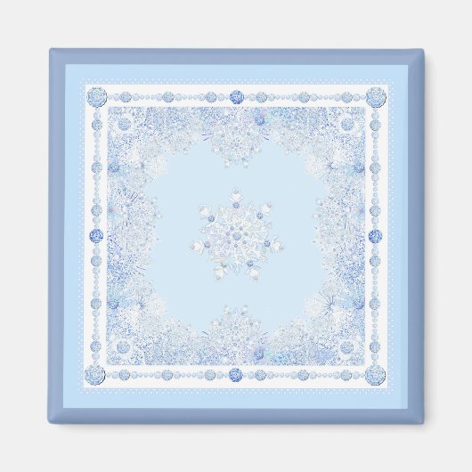 Ice Blue Snowflake Magnet (Vorne)