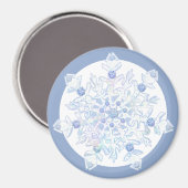 Ice Blue Snowflake Magnet (Vorderseite/Rückseite)