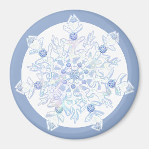 Ice Blue Snowflake Magnet