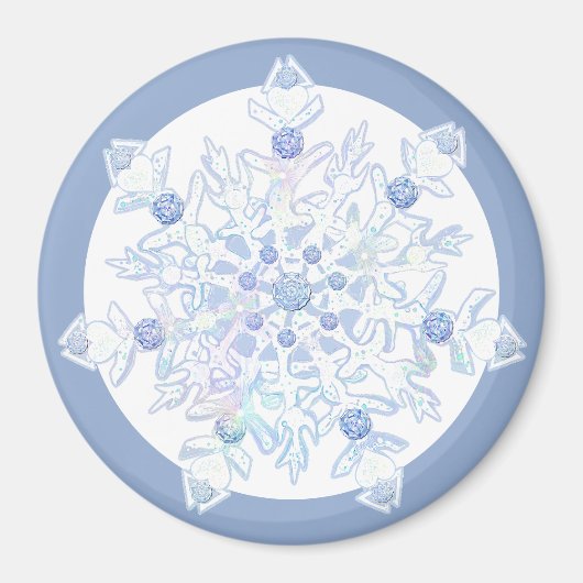 Ice Blue Snowflake Magnet (Vorne)