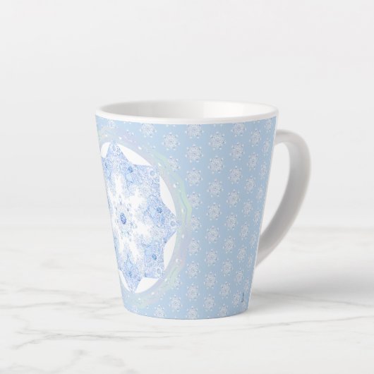 Ice Blue Snowflake Milchtasse (Rechte Ecke)