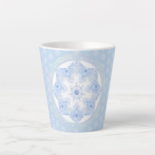 Ice Blue Snowflake Milchtasse (Vorderseite)