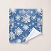 Ice Blue Snowflake Motif Badhandtuch Set (Waschlappen)