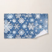 Ice Blue Snowflake Motif Badhandtuch Set (Handtuch)