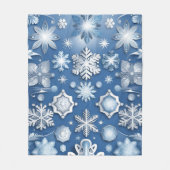 Ice Blue Snowflake Motif Fleecedecke (Vorderseite)