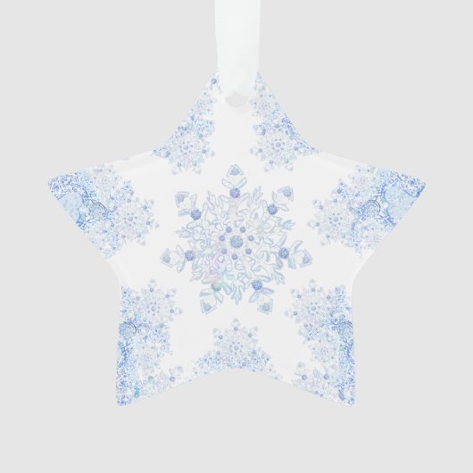 Ice Blue Snowflake Ornament (Vorderseite)