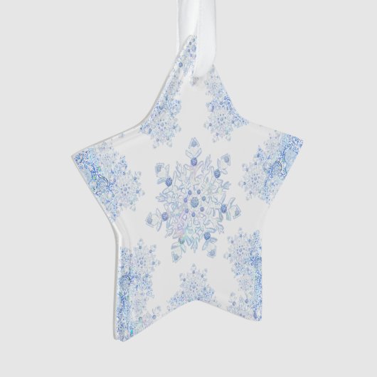 Ice Blue Snowflake Ornament (Vorderseite)