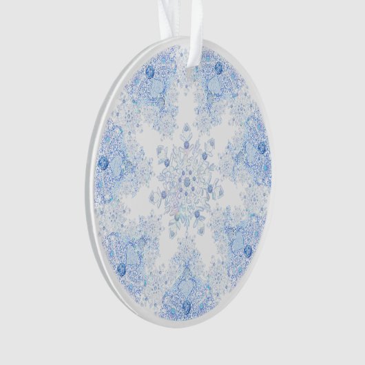 Ice Blue Snowflake Ornament (Vorderseite)