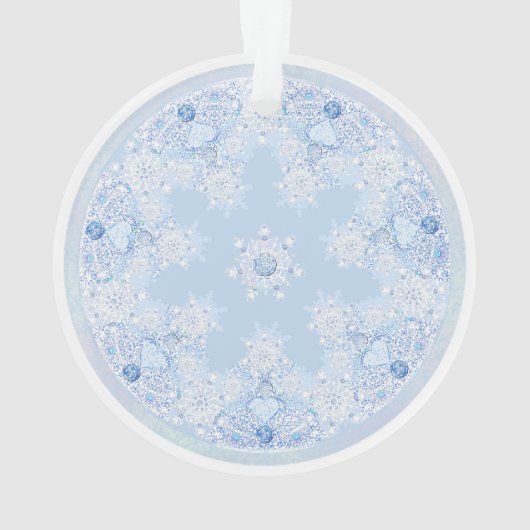 Ice Blue Snowflake Ornament (Rückseite)