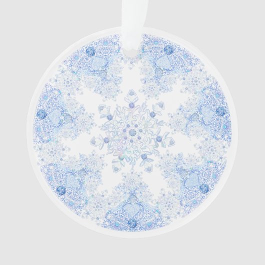 Ice Blue Snowflake Ornament (Vorderseite)