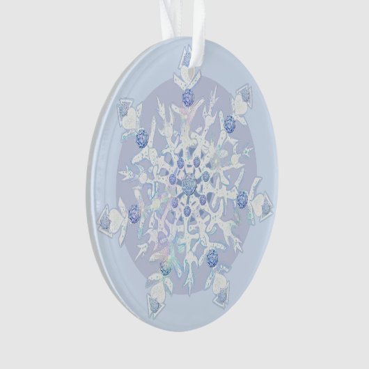 Ice Blue Snowflake Ornament (Vorderseite)