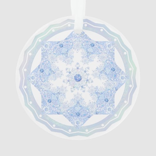 Ice Blue Snowflake Ornament (Rückseite)