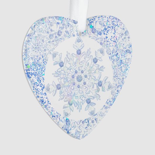 Ice Blue Snowflake Ornament (Vorderseite)