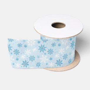 Ice Blue Snowflake Satinband