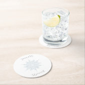 Ice Blue Snowflake Twinkle Twinkle Runder Pappuntersetzer (Vor Ort)