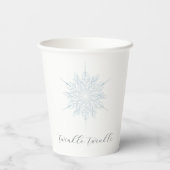Ice Blue Snowflake Twinkle Twinkle Weihnachtsfeier Pappbecher (Rückseite)